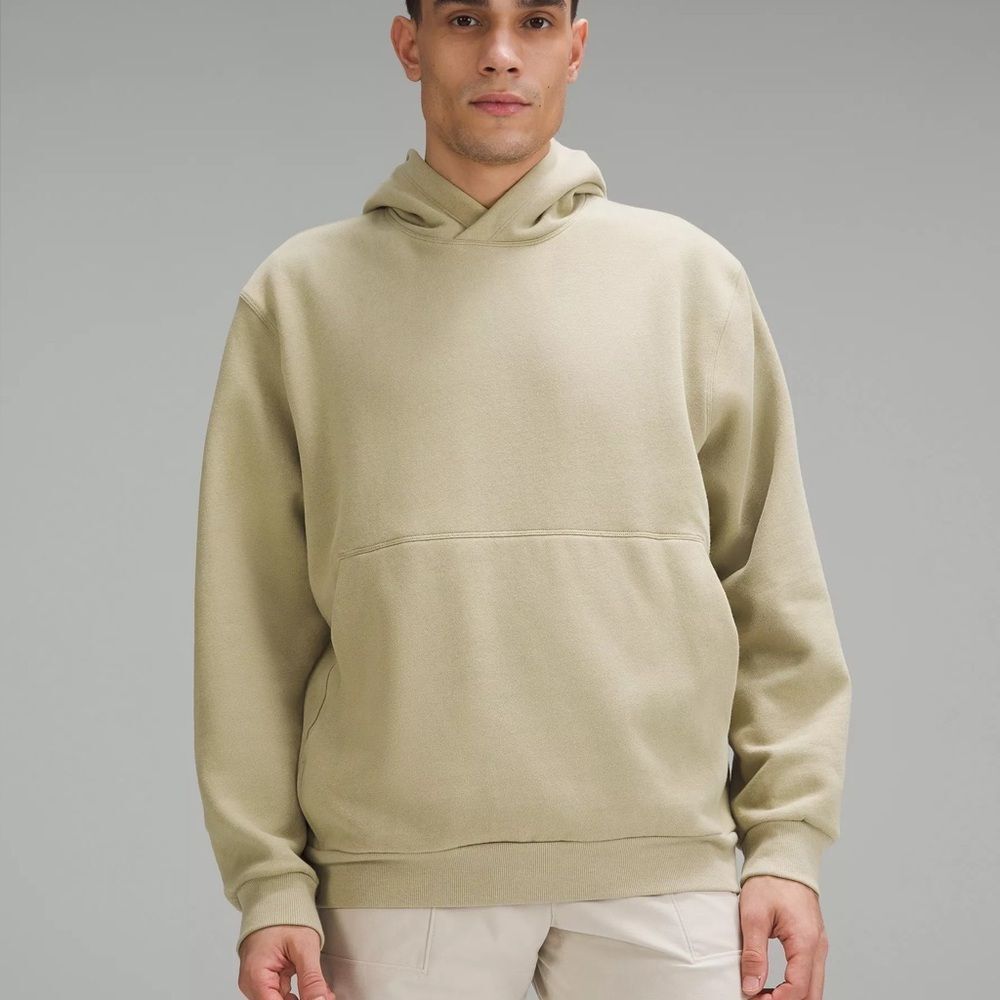 LULULEMON Men's Steady State Beige Hooded Pullover Sweatshirt - Picture 1 of 5